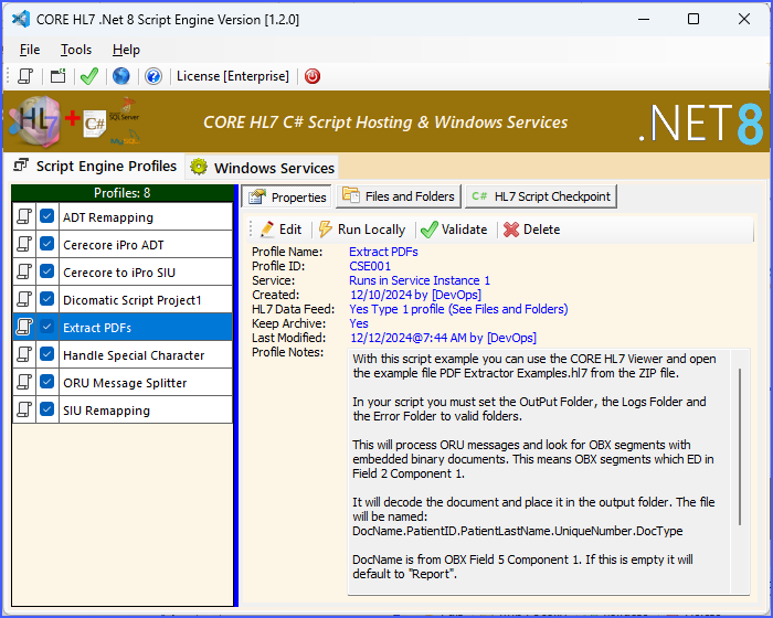 Hl7 Script HL7 and C#