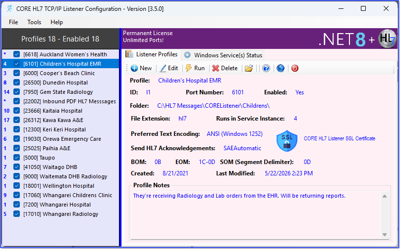 Recieve Hl7 Messages Using the Core HL7 Listener